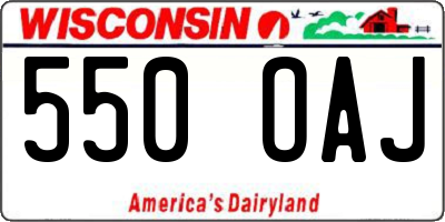 WI license plate 550OAJ