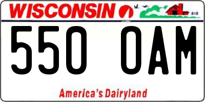 WI license plate 550OAM