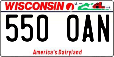 WI license plate 550OAN