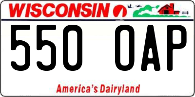 WI license plate 550OAP