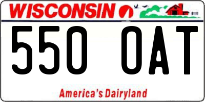 WI license plate 550OAT