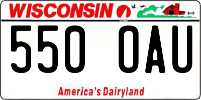WI license plate 550OAU