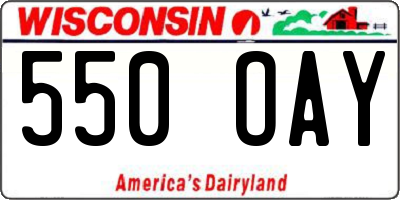 WI license plate 550OAY