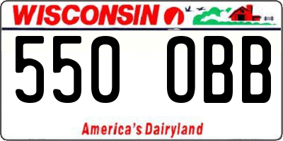 WI license plate 550OBB