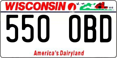 WI license plate 550OBD
