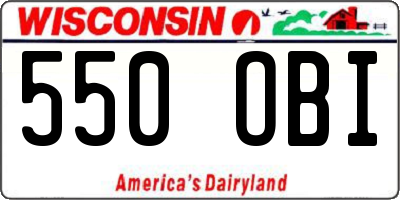 WI license plate 550OBI