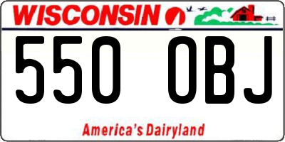 WI license plate 550OBJ