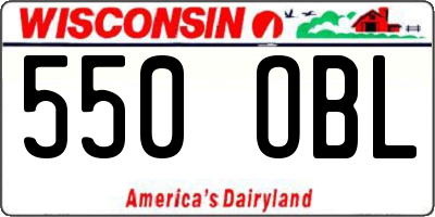 WI license plate 550OBL