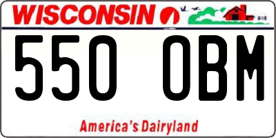 WI license plate 550OBM