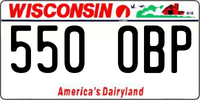 WI license plate 550OBP