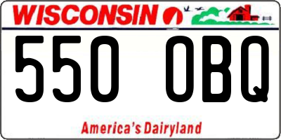WI license plate 550OBQ