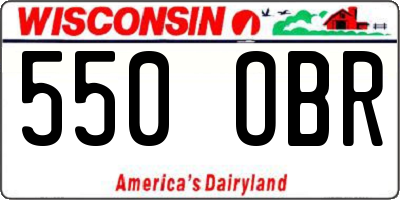 WI license plate 550OBR