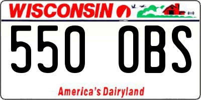 WI license plate 550OBS