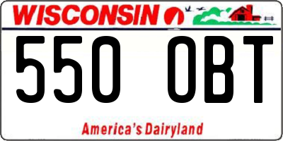 WI license plate 550OBT