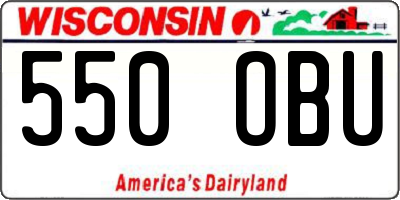 WI license plate 550OBU