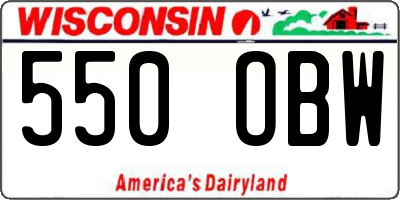 WI license plate 550OBW