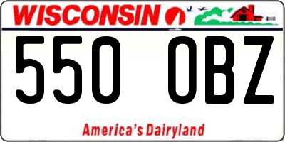 WI license plate 550OBZ