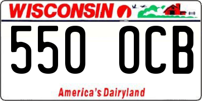 WI license plate 550OCB