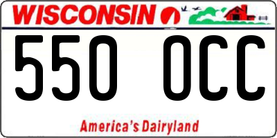 WI license plate 550OCC