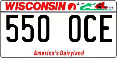 WI license plate 550OCE