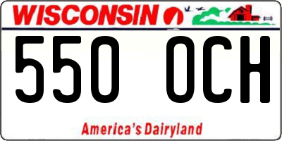 WI license plate 550OCH