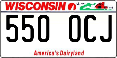 WI license plate 550OCJ
