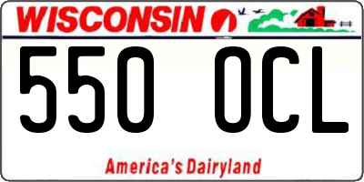 WI license plate 550OCL