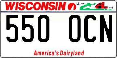 WI license plate 550OCN