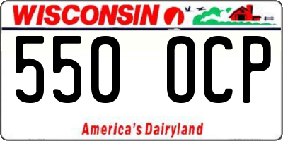 WI license plate 550OCP