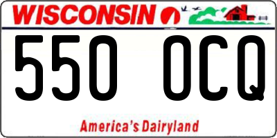 WI license plate 550OCQ