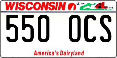 WI license plate 550OCS