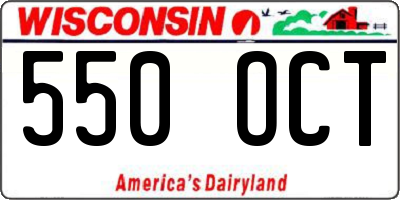 WI license plate 550OCT