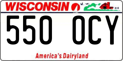 WI license plate 550OCY