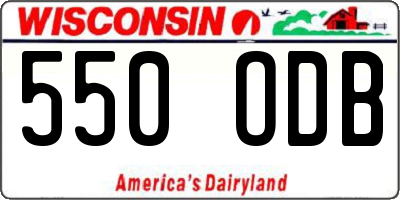 WI license plate 550ODB