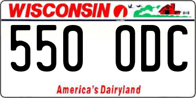 WI license plate 550ODC