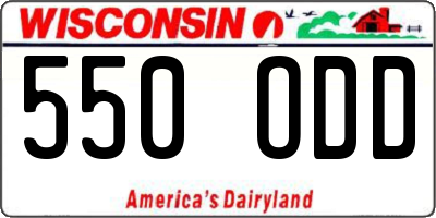 WI license plate 550ODD