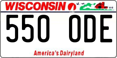 WI license plate 550ODE