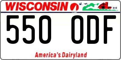 WI license plate 550ODF