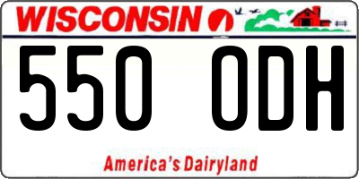 WI license plate 550ODH
