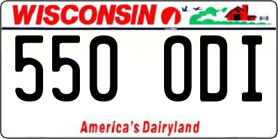 WI license plate 550ODI