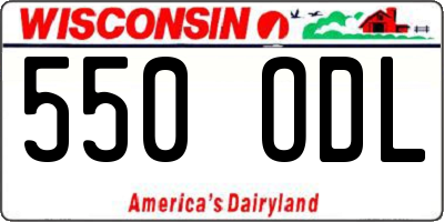 WI license plate 550ODL