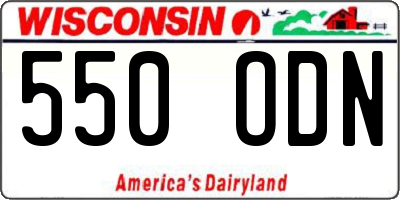 WI license plate 550ODN