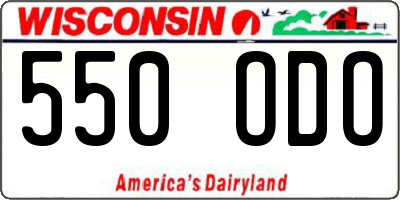 WI license plate 550ODO