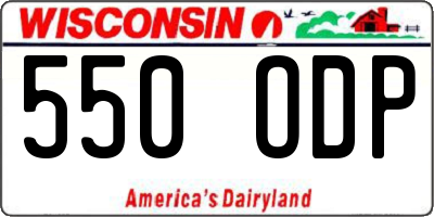 WI license plate 550ODP