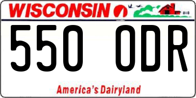 WI license plate 550ODR