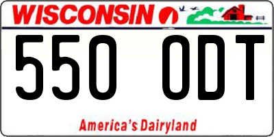WI license plate 550ODT
