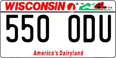 WI license plate 550ODU