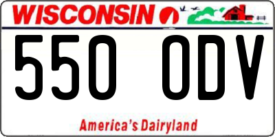 WI license plate 550ODV