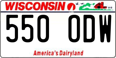 WI license plate 550ODW