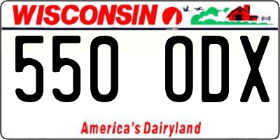 WI license plate 550ODX